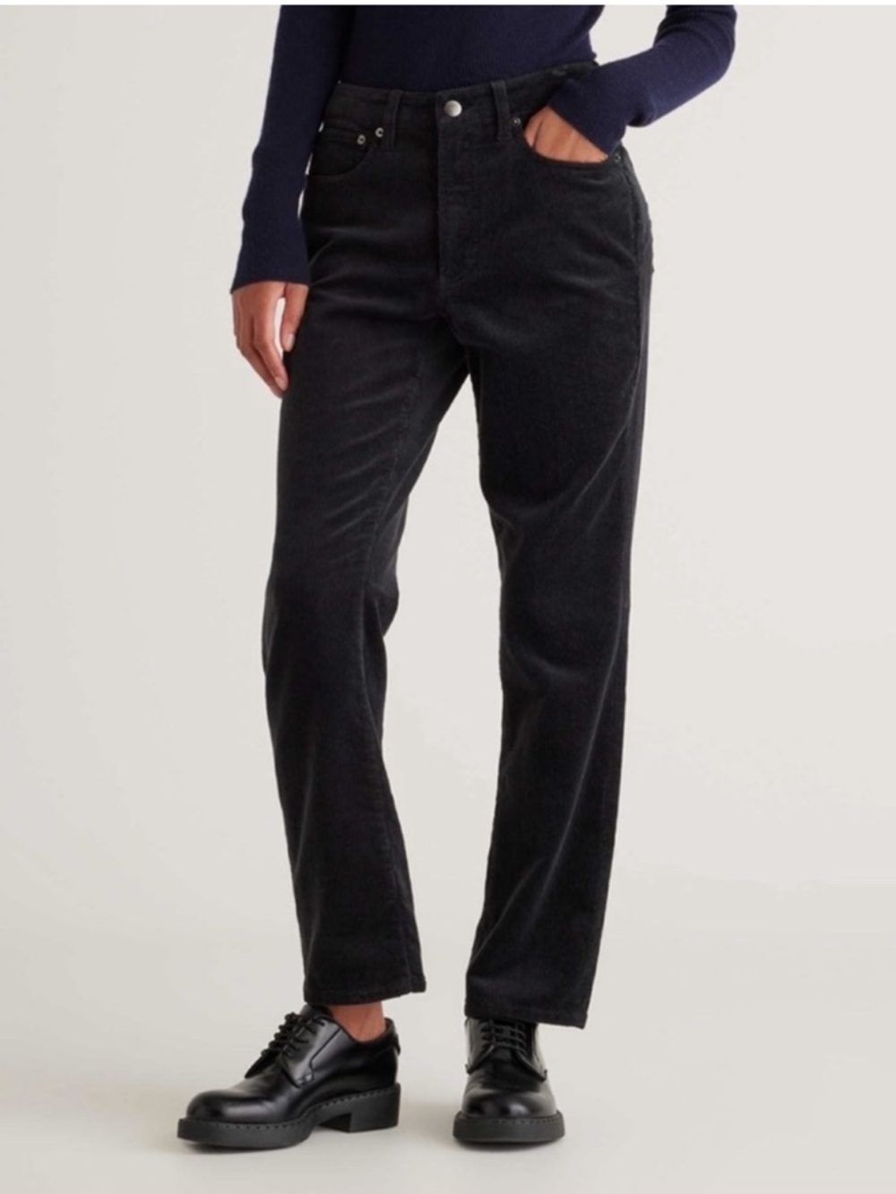 Quince Organic Stretch Corduroy
Straight Leg Pants in Black size 14 - Picture 1 of 7